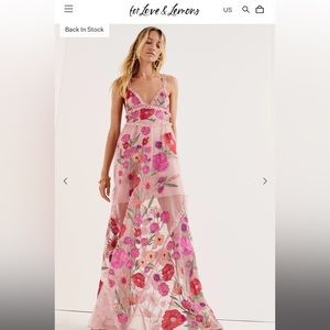 For Love And Lemons Pink Kaylee maxi dress (S)